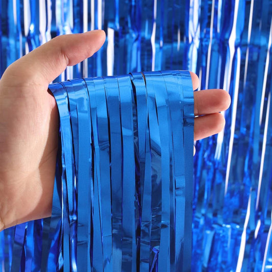 Dark Blue Foil Fringe Curtain - Jack&Jinn