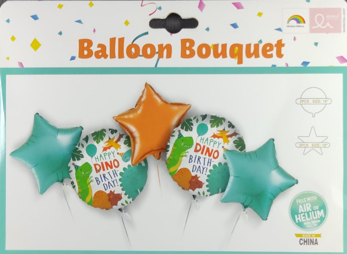 Dinosaur Foil Balloon - 5 pieces set for Simple Birthday Decorations at Home