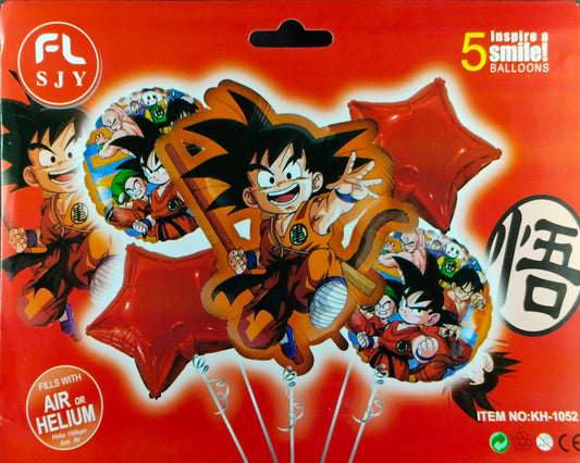 Dragon Ball Foil Balloon - 5 pieces set for Simple Birthday Decorations at Home