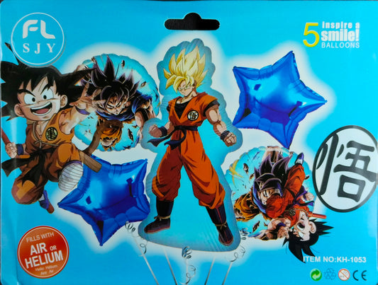 Dragon Ball Foil Balloon - 5 pieces set for Simple Birthday Decorations at Home