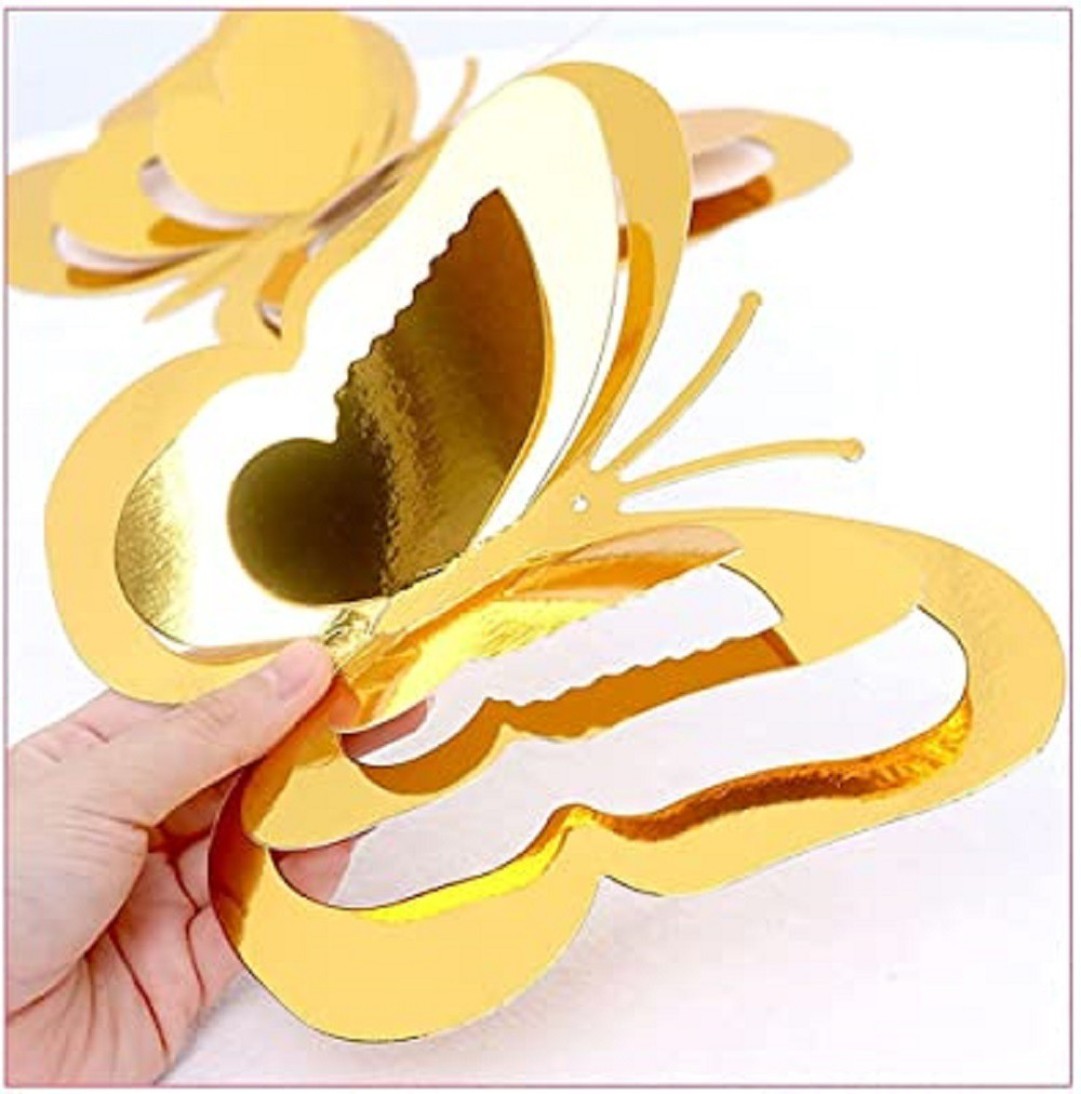 Butterfly Stickers - 3D Gold (Pack of 11)