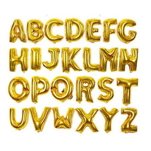 Alphabets Foil Balloon - Gold - 16 Inch