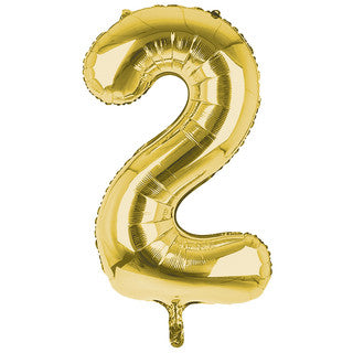 Gold Number Foil Balloons - 16 Inch