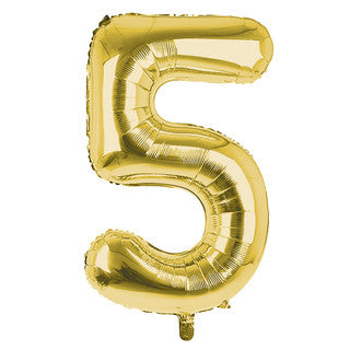 Gold Number Foil Balloons - 16 Inch