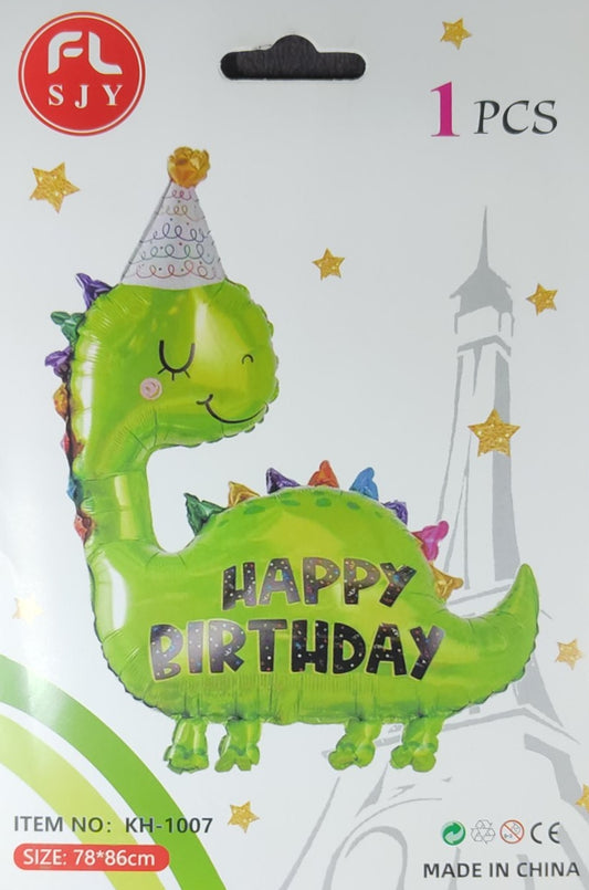 Green Dinosaur Foil Balloon Single - 33 Inch