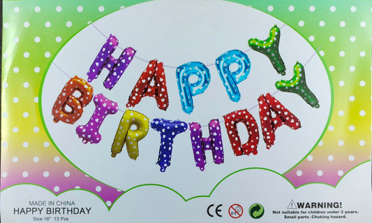 Birthday Banner - Multi Color Foil Balloon Banner for Simple birthday decorations at Home