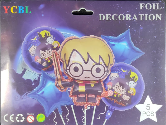 Harry Potter Foil Balloon - 5 pieces set for Simple Birthday Decorations at Home