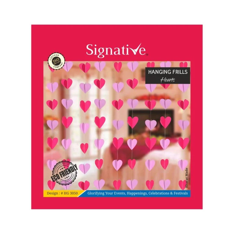 Hanging Frills - Pink Heart - Paper Garland