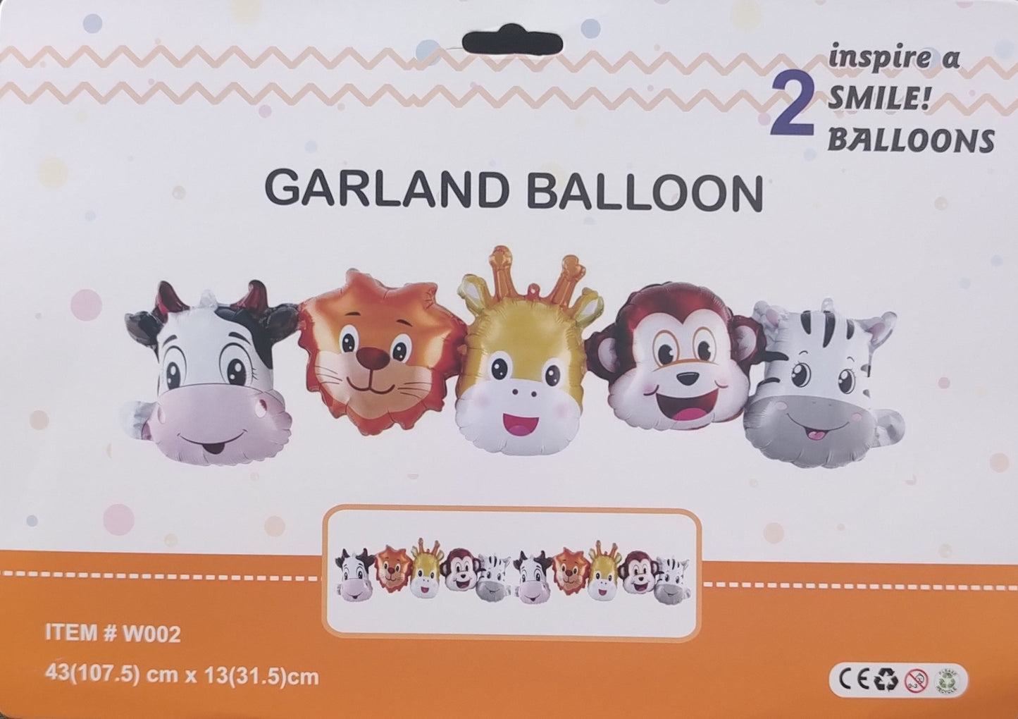 Animal Garland Foil Balloon - 2 sets