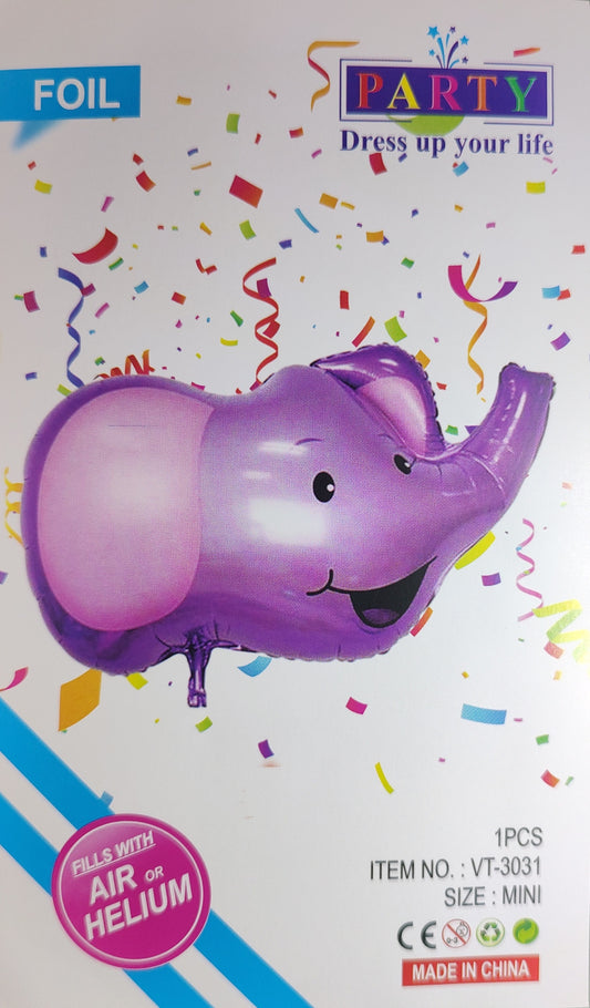 Elephant Purple Foil Balloon