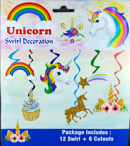 Unicorn Theme Swirls and Cutouts