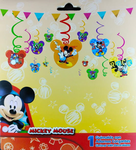 Mickey Mouse Theme Swirls and Cutouts