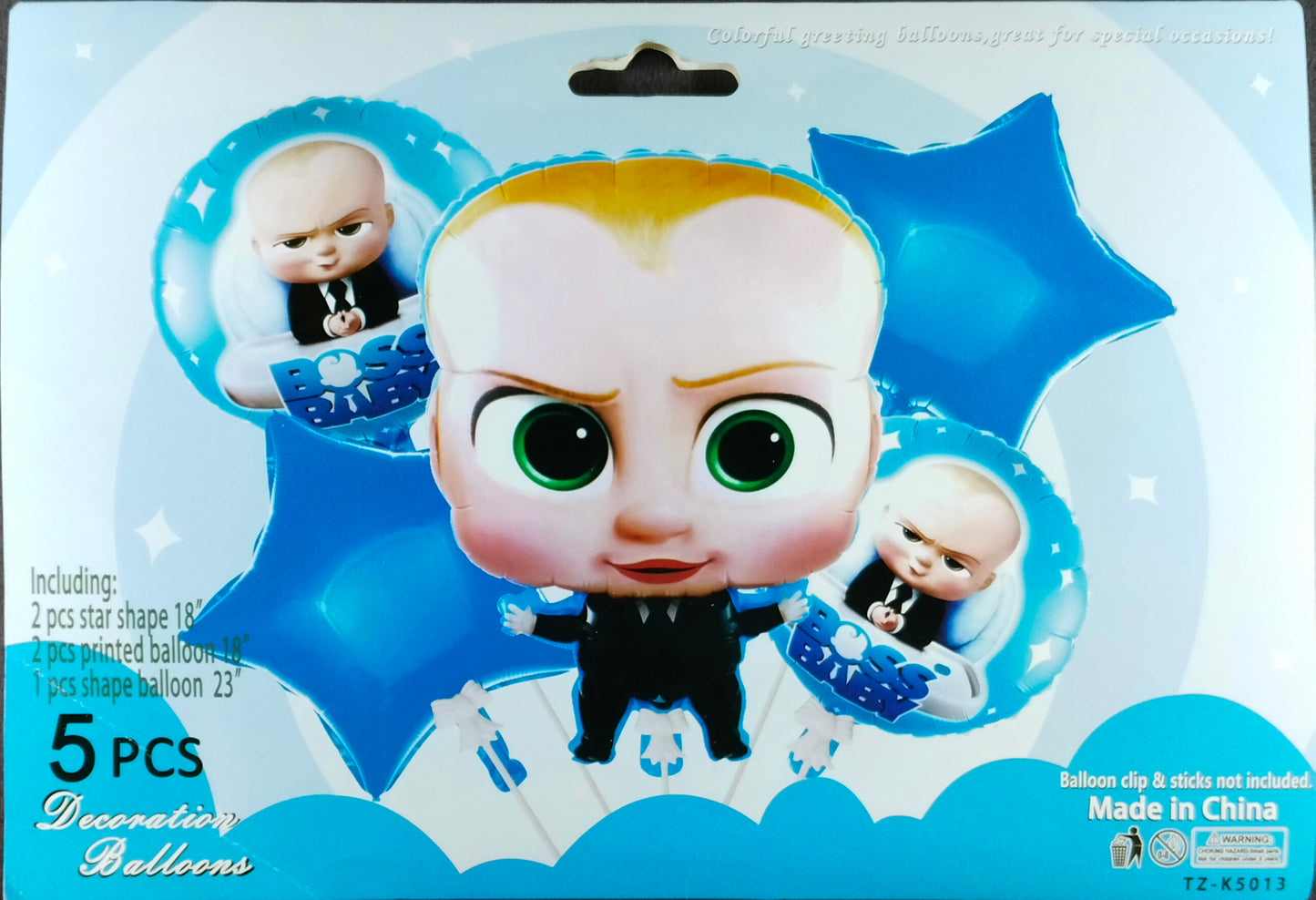 Boss Baby Foil Balloon - 5 pieces set for Simple Birthday Decorations at Home