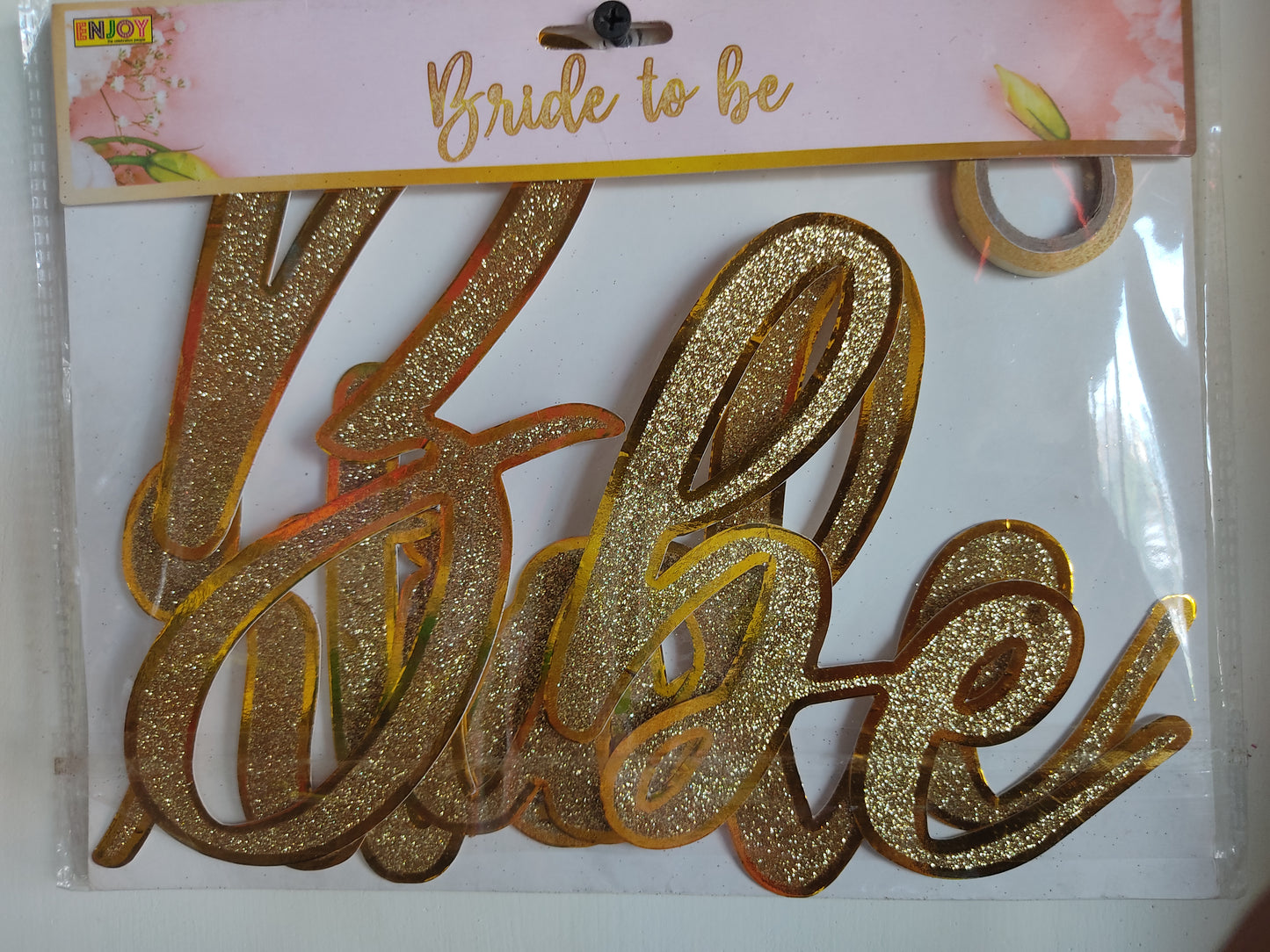 Glittering Gold Cursive Bride To Be Banner