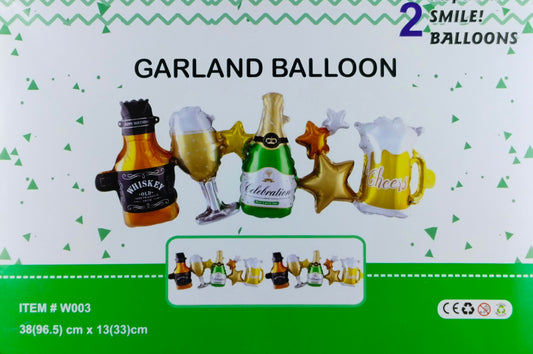 Beer Garland Foil Balloon - 2 sets