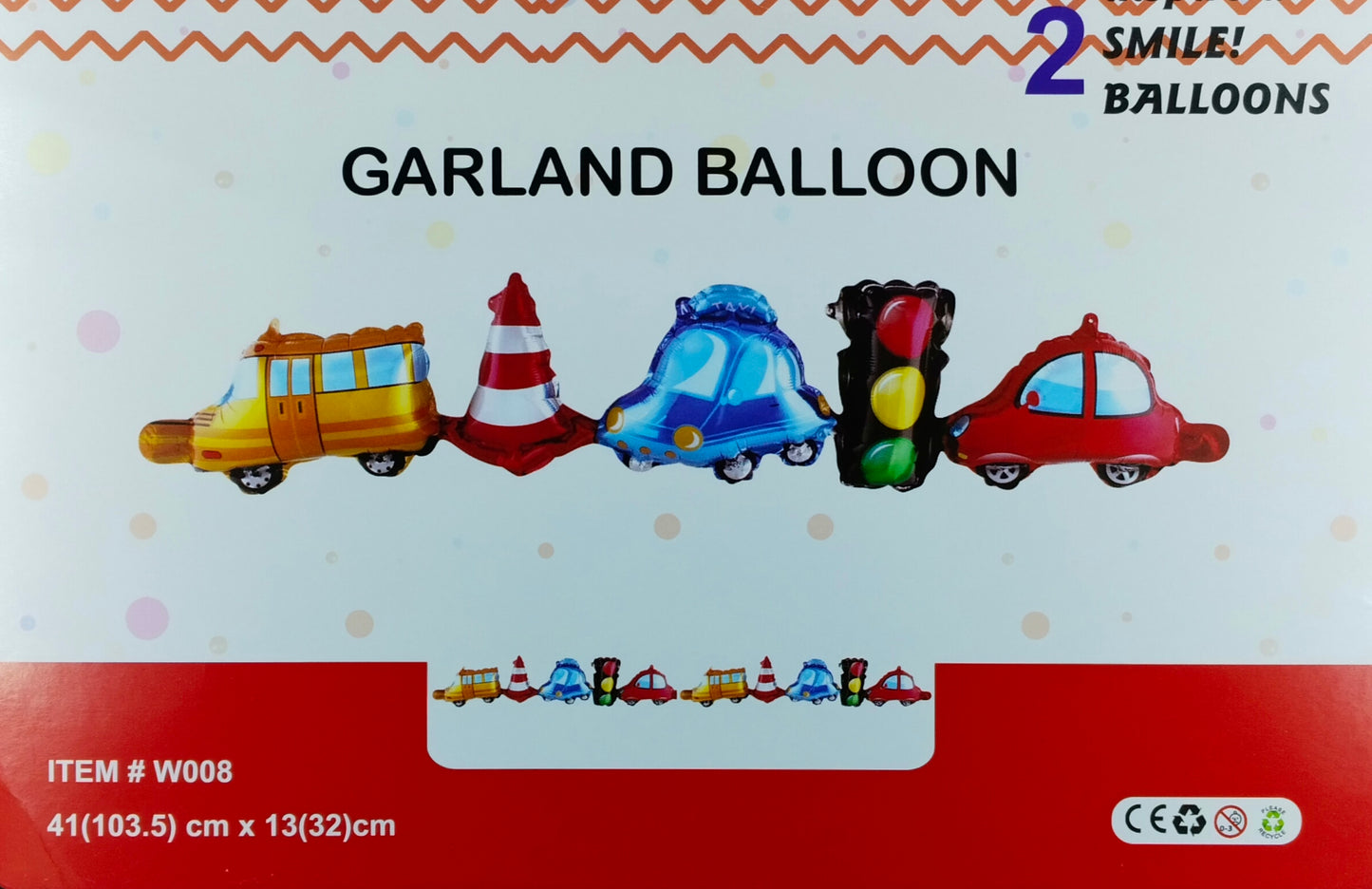 Cars Garland Foil Balloon - 2 sets