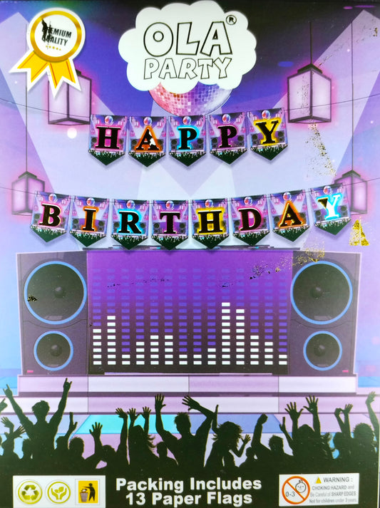 Party Theme Happy Birthday Banner