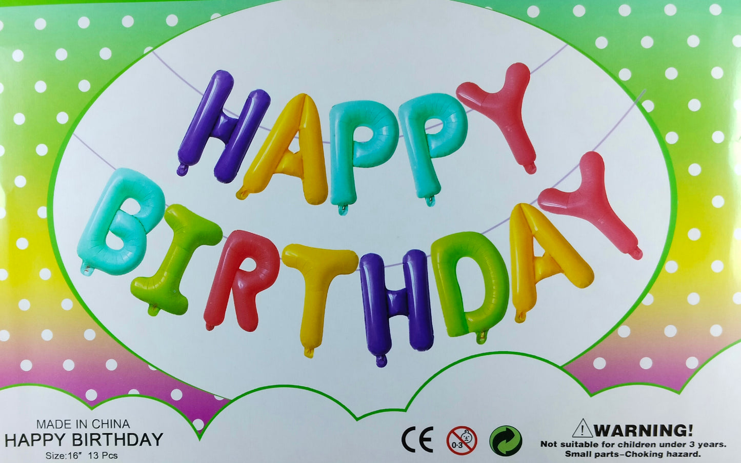 Birthday Banner - Candy Multi Color Foil for Simple Birthday Decorations at Home