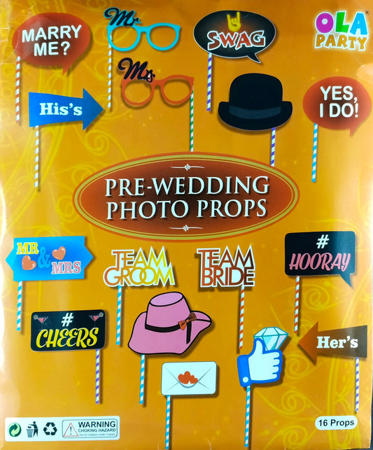 Photo Props for Pre Wedding Celebrations - 15 Pieces