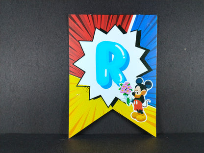 Birthday Banner - Mickey Mouse Theme for Simple Birthday Decorations at Home