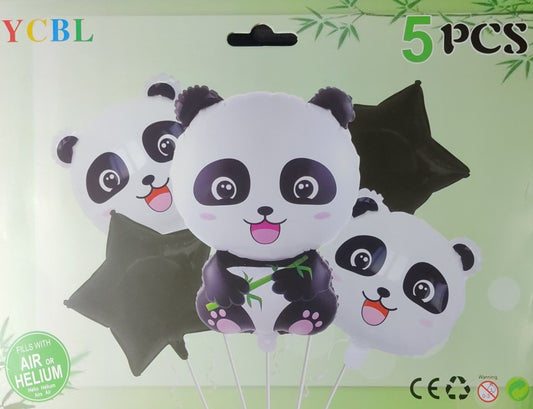 Panda Foil Balloon - 5 pieces set for Simple Birthday Decorations at Home
