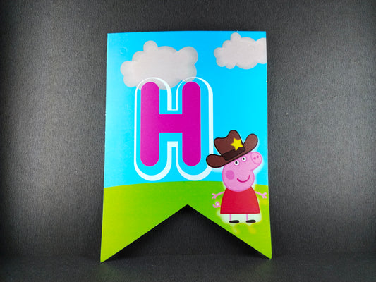 Birthday Banner - Peppa Pig Theme for Simple Birthday Decorations at Home