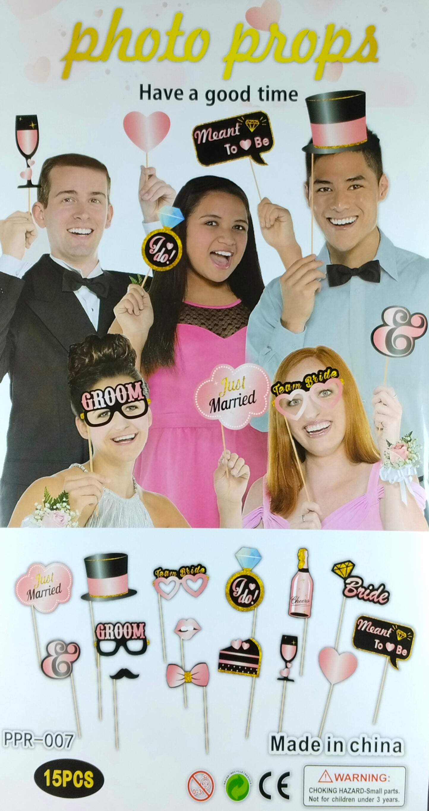 Photo Props for Just Married Celebrations - 19 Pieces