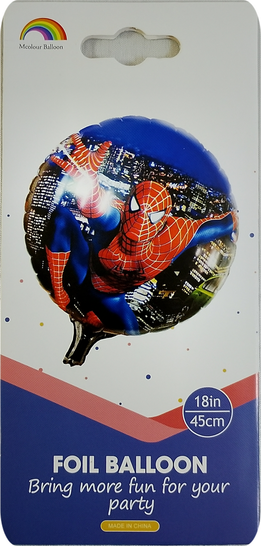 Spiderman Foil Balloon – Round City Design (18 Inch / 45 cm) – Single Piece - Jack&Jinn