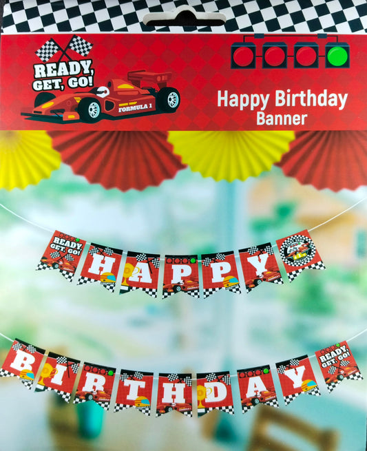 Birthday Banner - Racing Theme for Simple birthday decorations at Home