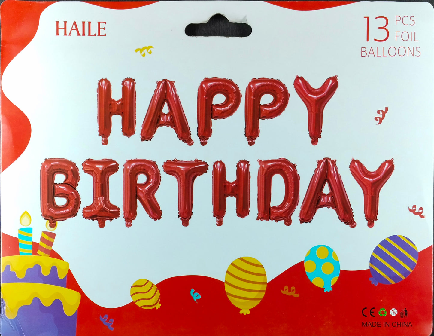 Birthday Banner - Red Foil Balloon Banner for Simple birthday decorations at Home