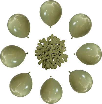 Latex Balloons - Retro Olive Green Color for Simple Birthday Decorations at Home