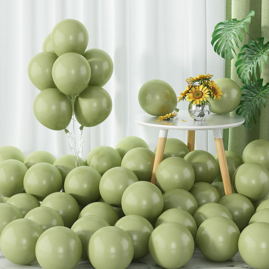 Latex Balloons - Retro Olive Green Color for Simple Birthday Decorations at Home