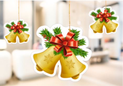Christmas Double Bell Hanging - 1 Pack of 10 Pieces