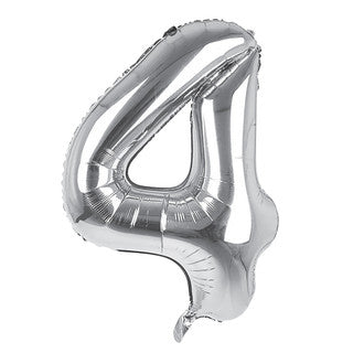 Silver Number Foil Balloons - 32 Inch