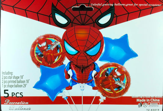 Spiderman foil balloon - 5 Pieces Set