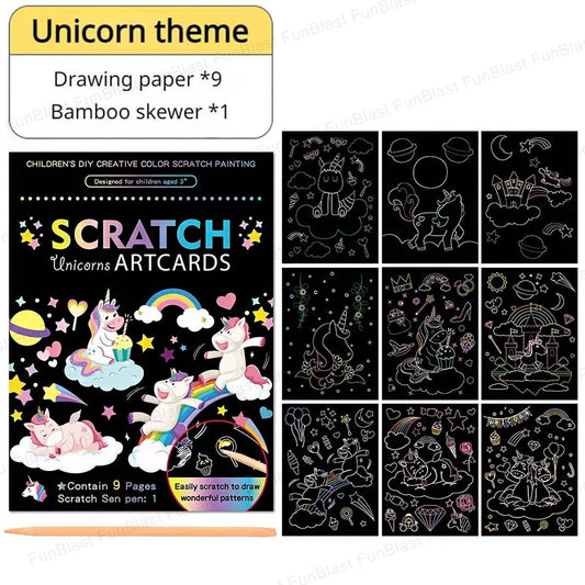 Unicorn Art Cards and Scratch Book