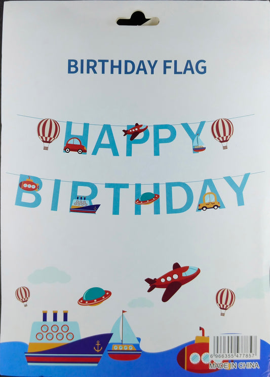 Birthday Banner - Vehicle Theme for Simple birthday decorations at Home