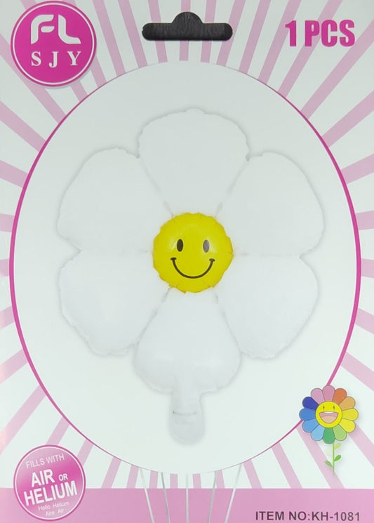 White Flower Foil Balloon Single