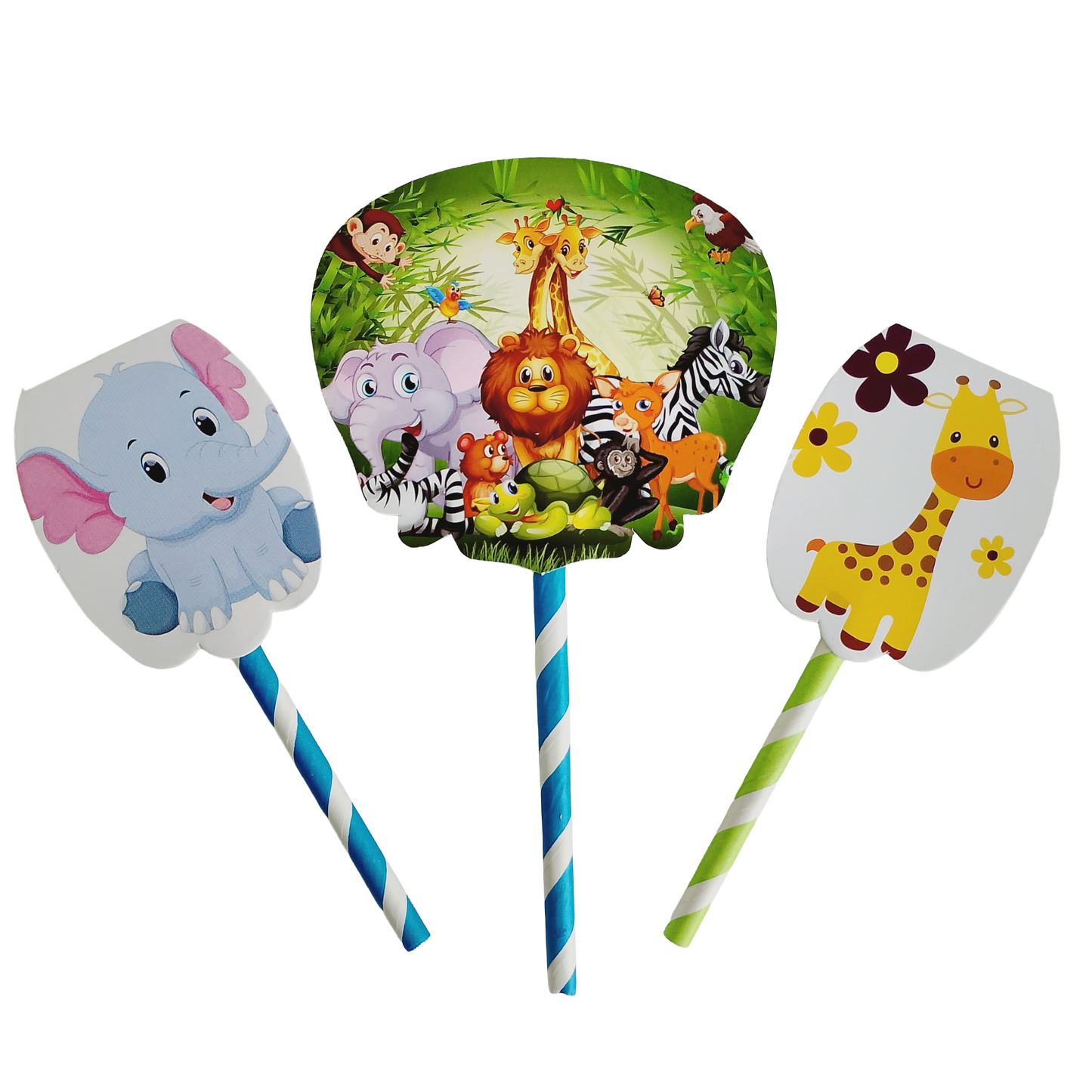 Animal Themed 7-Piece Cake Topper Set – Complete Animal Theme Décor