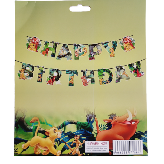 Lion King Happy Birthday Banner – Animal Theme Happy Birthday Banner