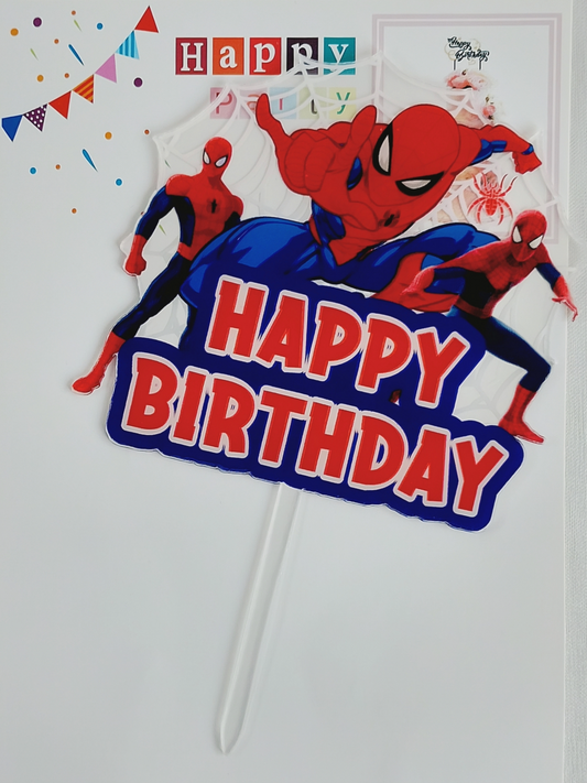 Spiderman Acrylic Cake Topper – Premium Superhero Birthday Décor - Jack&Jinn