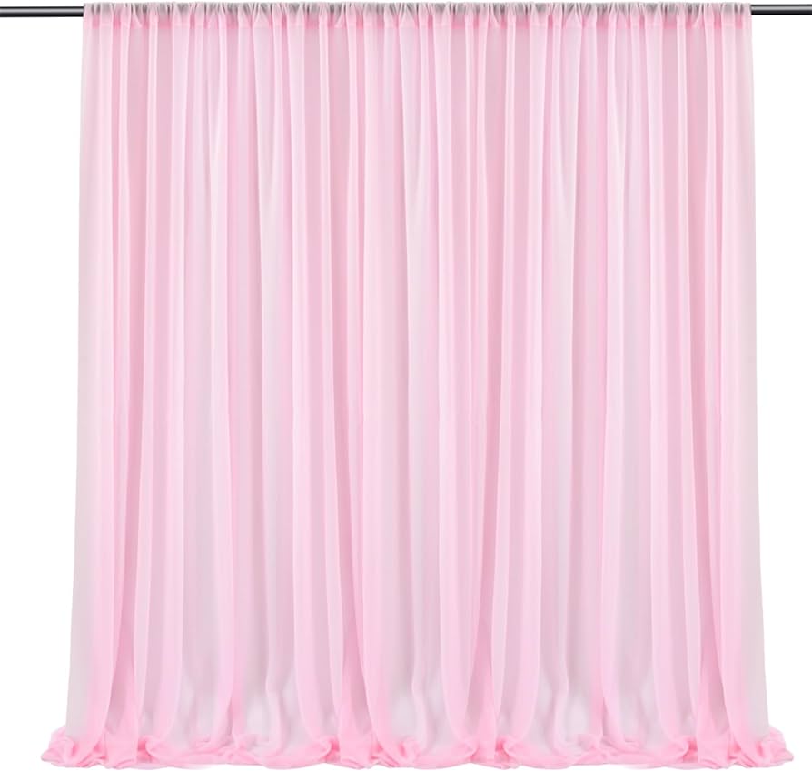 Decorative Net Curtain - Light Pink for Simple Birthday Decorations at Home