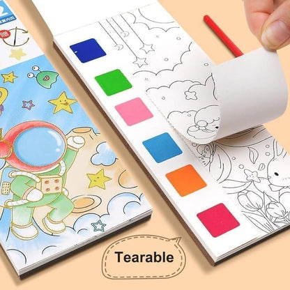 Pocket Watercolor Painting Book for Kids, Watercolor Bookmarks for Painting Pocket-size Notebook