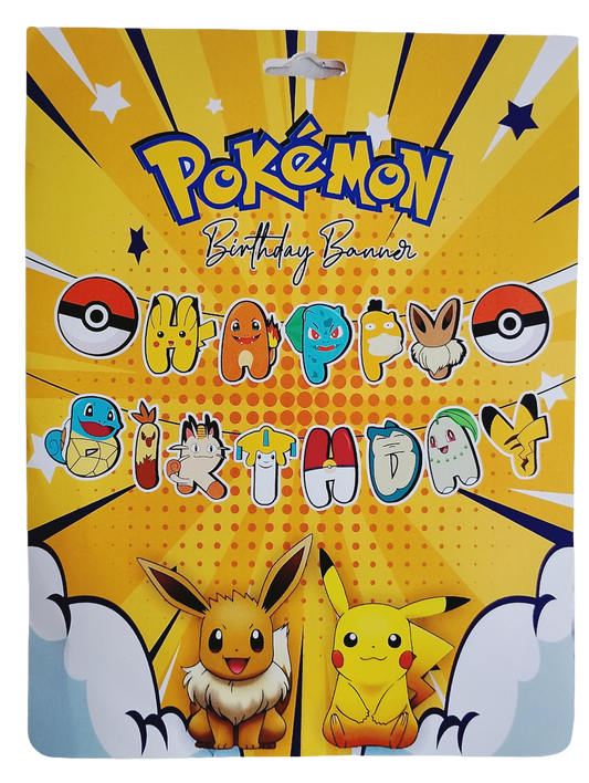 Pokemon Happy Birthday Banner – Pokemon Birthday Décor - Jack&Jinn