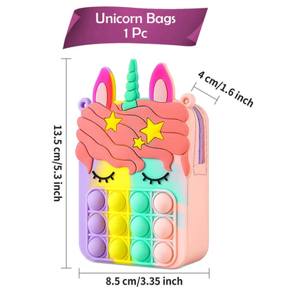 Unicorn Shape Mini Shoulder Pop it Purse Bag