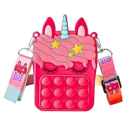 Unicorn Shape Mini Shoulder Pop it Purse Bag