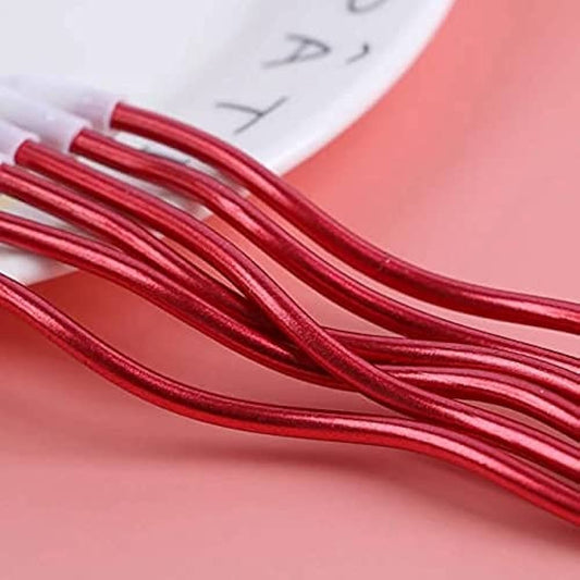 Red Twister Candles 6 pieces set for birthday decorations