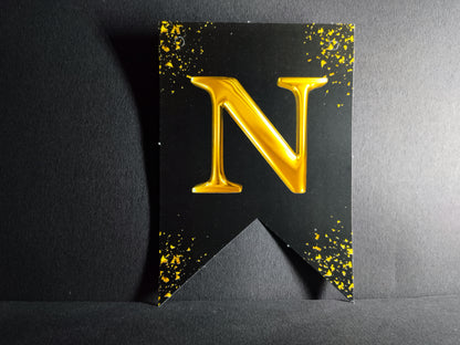 Retirement Banner - Black with Gold Letters