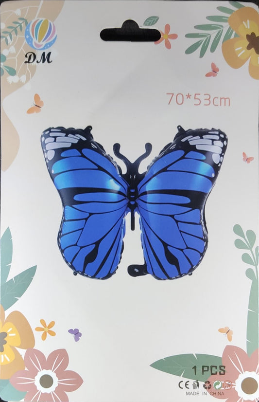 Butterfly Foil Balloon Single - Blue Jumbo