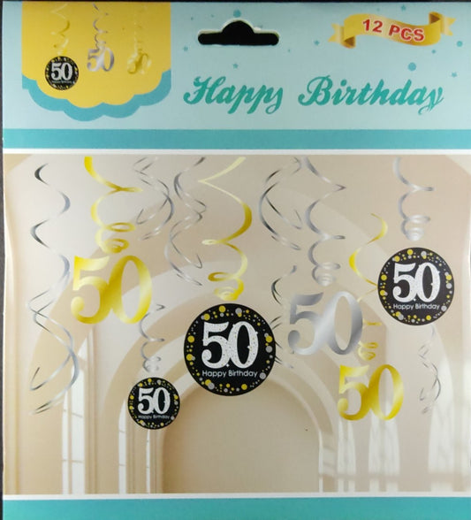 50th Birthday Swirls and Cutouts